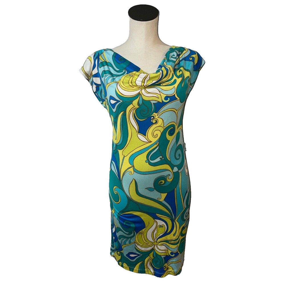 Banana Republic x Trina Turk Women’s Silk Knit Stretch Dress size S Cowl Neck